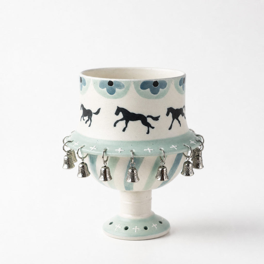 Flying  Horse – Handcrafted Ceramic Spinner Goblet