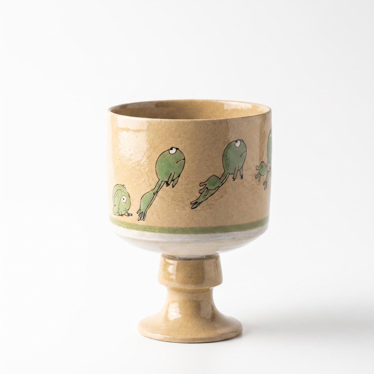 Leaping Frog – Handcrafted Ceramic Spinner Goblet